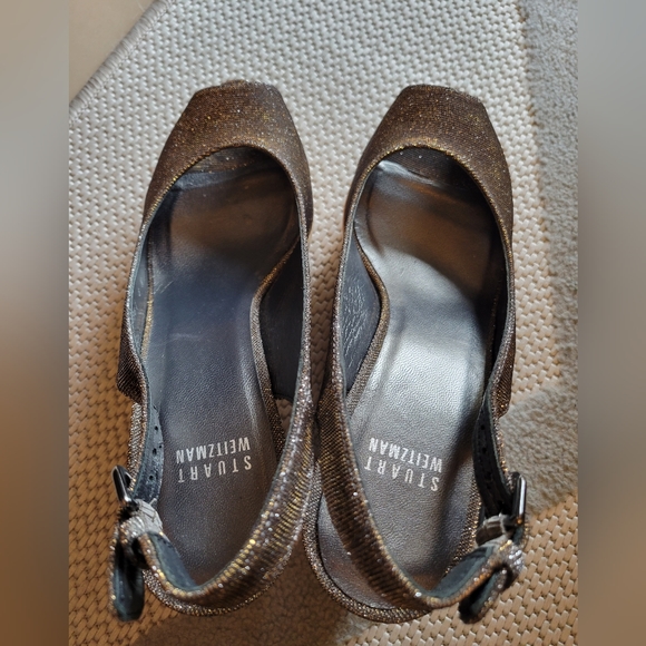 Stuart Weitzman Women's Riveria Wedge Sandals platform - Gold 8N - Picture 6 of 15